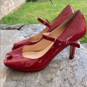 Cole Haan  red Patton leather heals